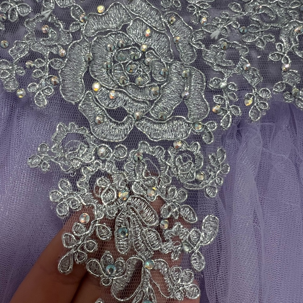 Purple & silver  Formal Dress - Picture 4 of 8